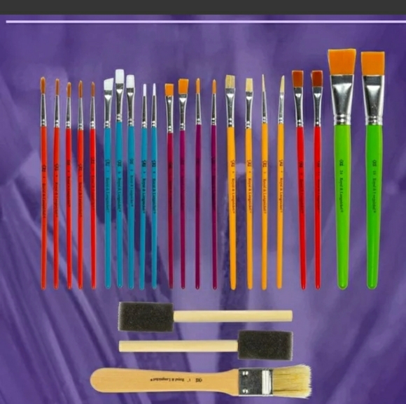 95-Piece Art Set: Includes Craft Paint, Canvas Panels, and Brushes - Picture 4 of 6